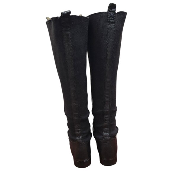 Frye Molly Gore Tall Boots Black Leather Riding Equestrian Style Sz 8B - Picture 8 of 14